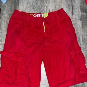 Akademiks Bright Red Cargo Shorts